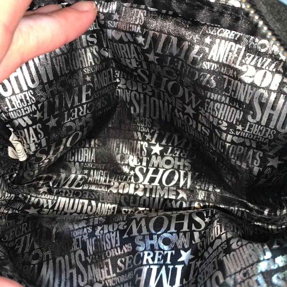 Victoria's Secret black silver make up‎ bag cosmetics bag 2012